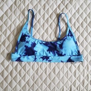 SHEIN Blue Tie Dye Bikini Top
